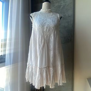FP One Free People Angel Lace Bohemian Dress in Ivory